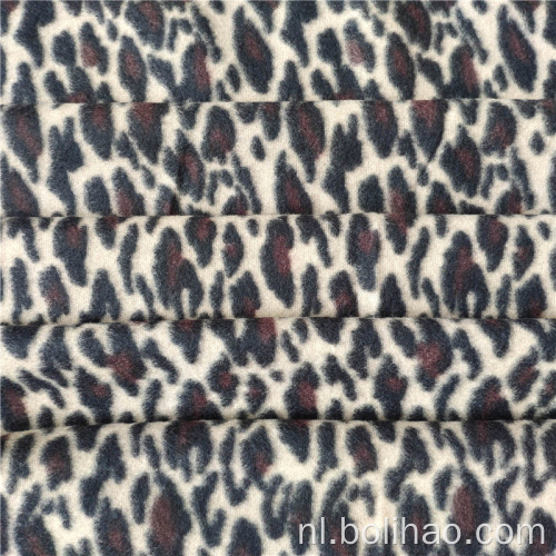 Cheetah bedrukte geborstelde polar fleece stof